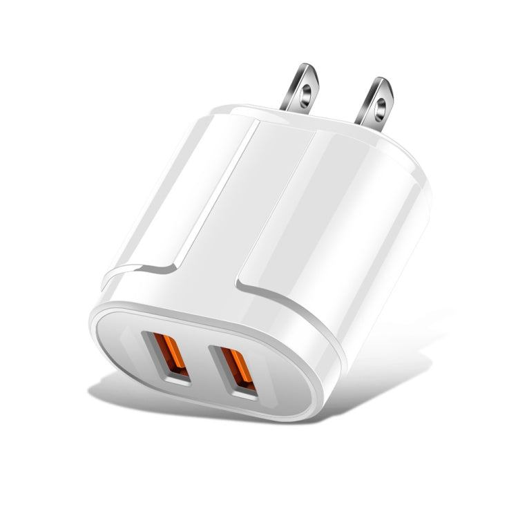 Portable Dual USB Mobile Phone Tablet Universal Charging Head Travel Charger, US Plug, US Plug