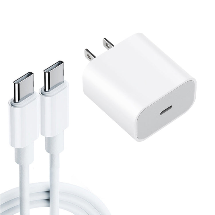 2 in 1 PD 20W Single USB-C / Type-C Port Travel Charger + 3A PD 3.0 USB-C / Type-C to USB-C / Typ...