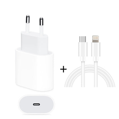 2 in 1 PD 20W Single USB-C / Type-C Port Travel Charger + 3A PD3.0 USB-C / Type-C to 8 Pin Fast C...