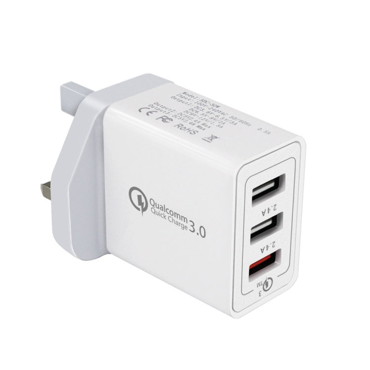 SDC-30W 30W QC 3.0 USB + 2.4A Dual USB 2.0 Ports Mobile Phone Tablet PC Universal Quick Charger T...