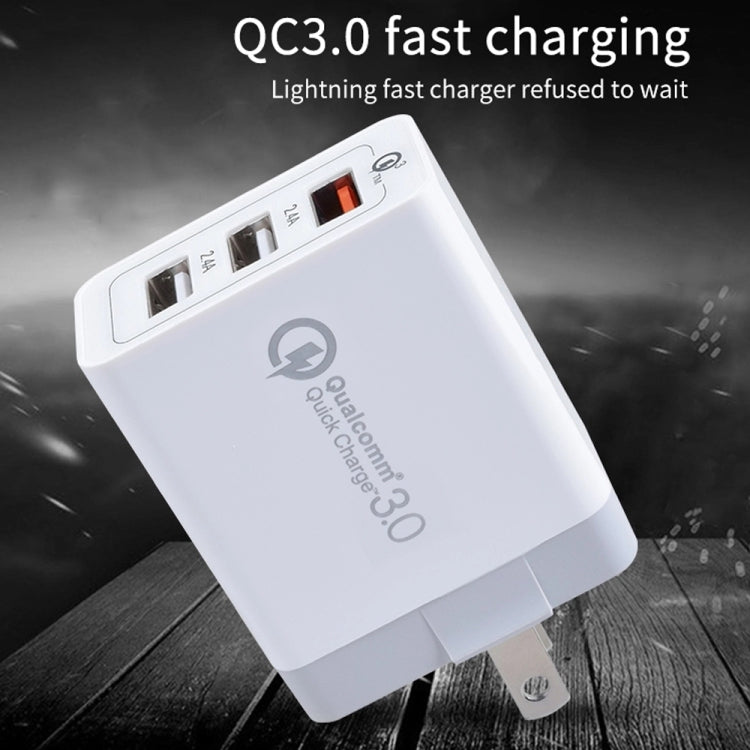 SDC-30W 2 in 1 USB to Micro USB Data Cable + 30W QC 3.0 USB + 2.4A Dual USB 2.0 Ports Mobile Phon...