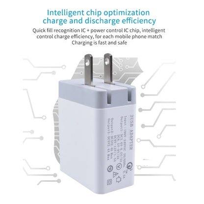 SDC-30W 2 in 1 USB to Micro USB Data Cable + 30W QC 3.0 USB + 2.4A Dual USB 2.0 Ports Mobile Phon...