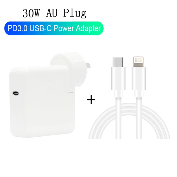 2 in 1 PD 30W USB-C Charger + Type-C to 8 Pin Data cable