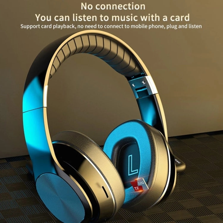 VJ320 Bluetooth 5.0 Head-mounted Foldable Wireless Headphones Support TF Card with Mic, VJ320 Bla...