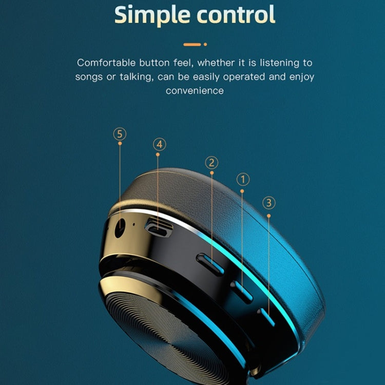 VJ320 Bluetooth 5.0 Head-mounted Foldable Wireless Headphones Support TF Card with Mic, VJ320 Bla...