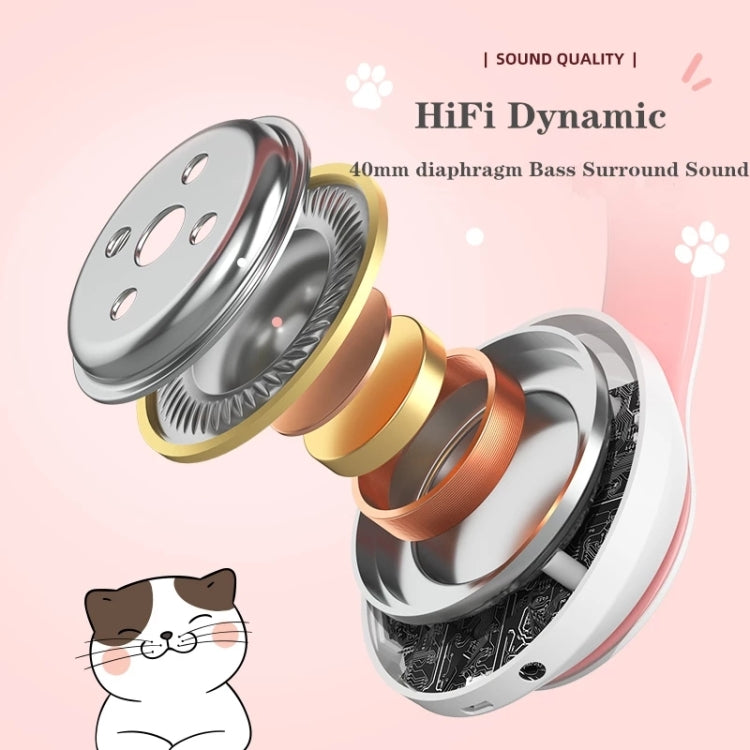 Dual Connection RGB Cat Ear Headphones Support TF Card