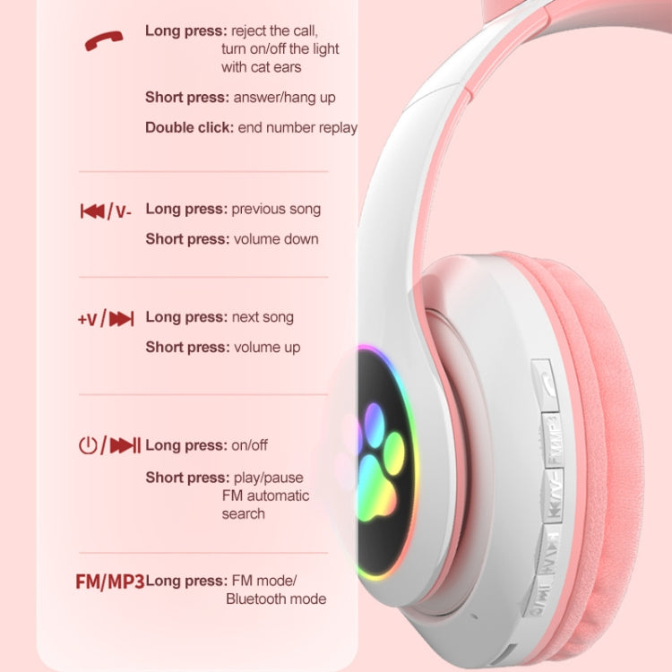 Dual Connection RGB Cat Ear Headphones Support TF Card