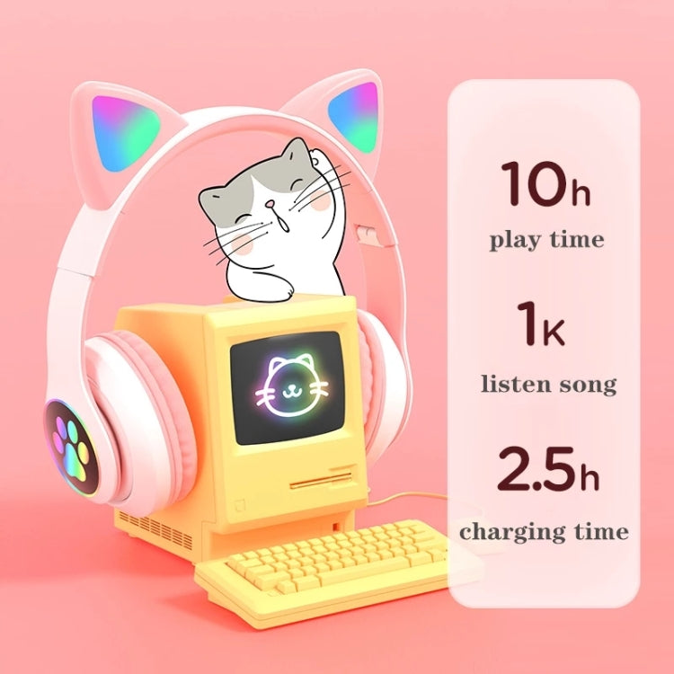 Dual Connection RGB Cat Ear Headphones Support TF Card