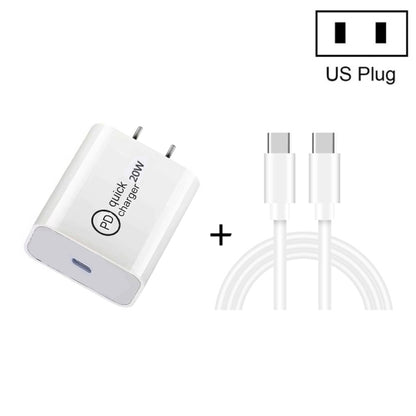 SDC-20W 2 in 1 PD 20W USB-C / Type-C Travel Charger + 3A PD 3.0   USB-C / Type-C to USB-C / Type-...