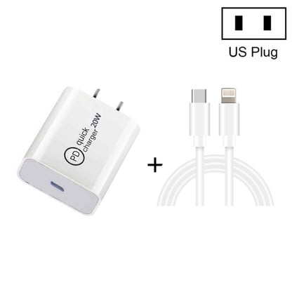 SDC-20W 2 in 1 PD 20W USB-C / Type-C Travel Charger + 3A PD3.0 USB-C / Type-C to 8 Pin Fast Charg...