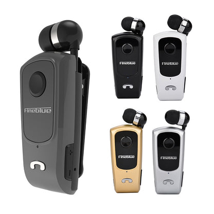 F920 CSR4.1 Retractable Cable Caller Vibration Reminder Anti-theft Bluetooth Headset, Black, Whit...