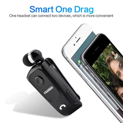 F920 CSR4.1 Retractable Cable Caller Vibration Reminder Anti-theft Bluetooth Headset, Black, Whit...