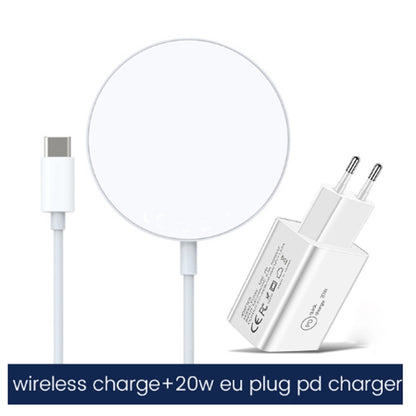 XJ-31 2 in 1 15W Magnetic Wireless Charger + PD 20W USB-C / Type-C Travel Charger Set for iPhone ...