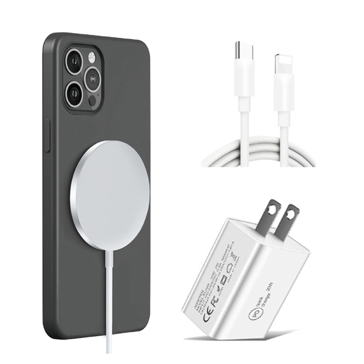 XJ-32 3 in 1 15W Magnetic Suction Wreless Charging + PD 20W USB-C / Type-C Travel Charging + USB-...