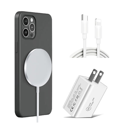 XJ-32 3 in 1 15W Magnetic Suction Wreless Charging + PD 20W USB-C / Type-C Travel Charging + USB-...
