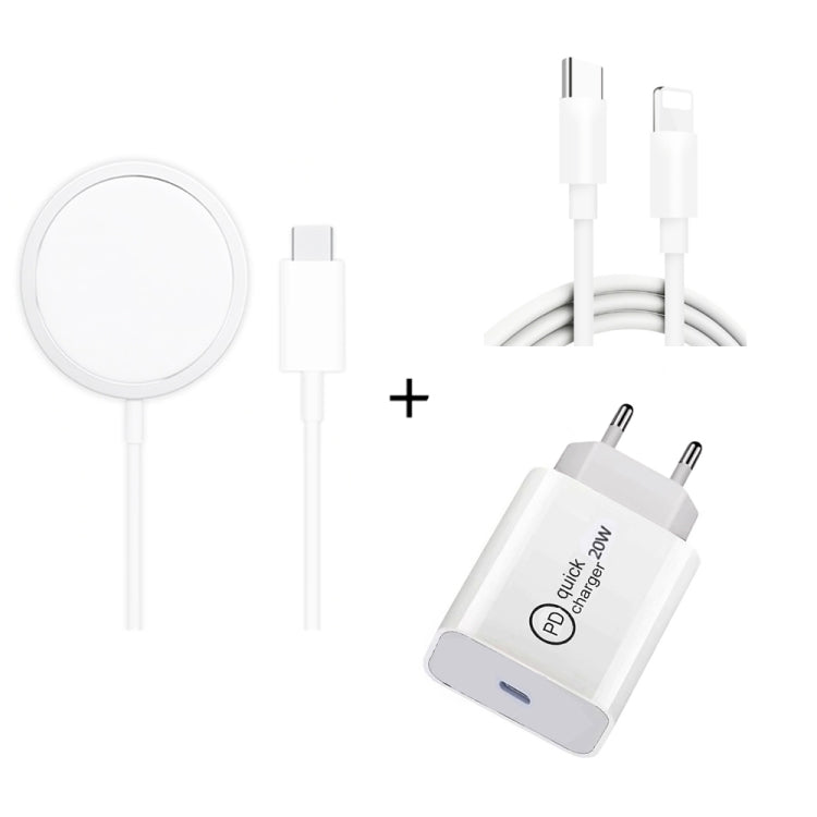 XJ-32 3 in 1 15W Magnetic Suction Wreless Charging + PD 20W USB-C / Type-C Travel Charging + USB-...