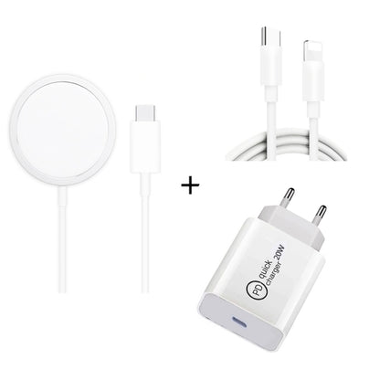 XJ-32 3 in 1 15W Magnetic Suction Wreless Charging + PD 20W USB-C / Type-C Travel Charging + USB-...