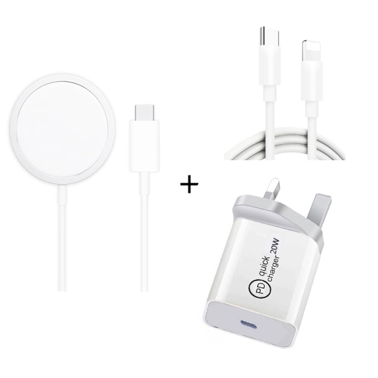 XJ-32 3 in 1 15W Magnetic Suction Wreless Charging + PD 20W USB-C / Type-C Travel Charging + USB-...