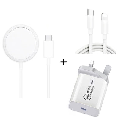 XJ-32 3 in 1 15W Magnetic Suction Wreless Charging + PD 20W USB-C / Type-C Travel Charging + USB-...