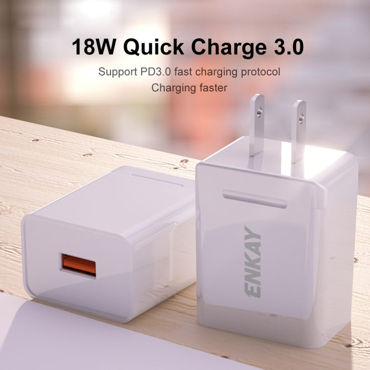 ENKAY Hat-Prince U015 18W 3A QC3.0 Fast Charging Power Adapter US Plug Portable Travel Charger���...