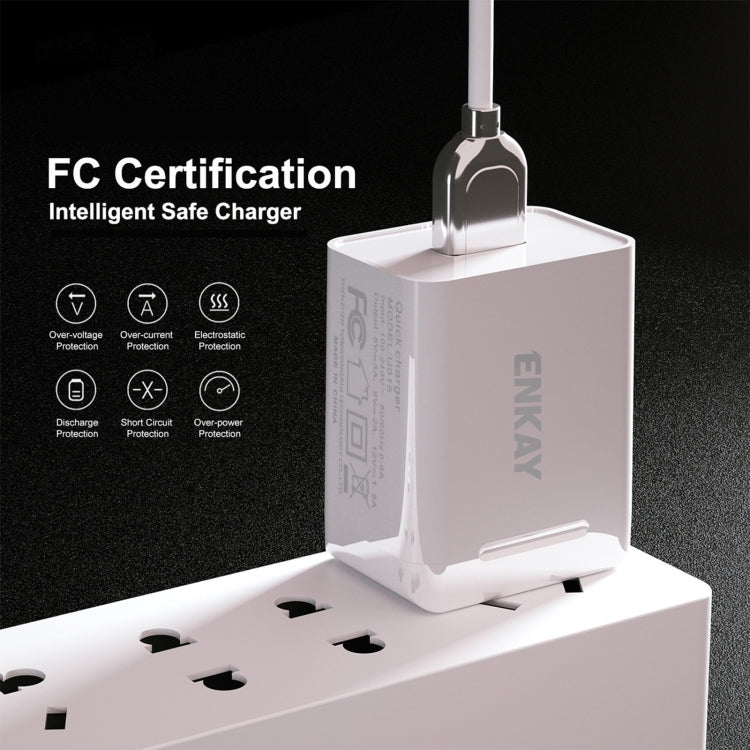 ENKAY Hat-Prince U015 18W 3A QC3.0 Fast Charging Power Adapter US Plug Portable Travel Charger���...