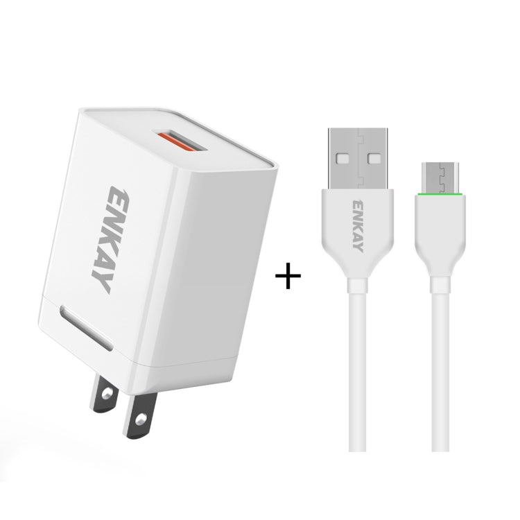 ENKAY Hat-Prince U015 18W 3A QC3.0 Fast Charging Power Adapter US Plug Portable Travel Charger���...