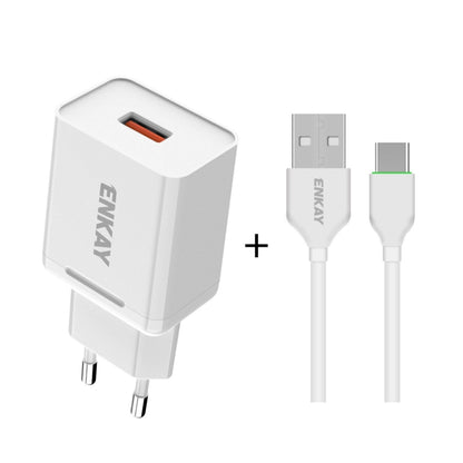ENKAY Hat-Prince T006-1 18W 3A QC3.0 Fast Charging Power Adapter EU Plug Portable Travel Charger�...