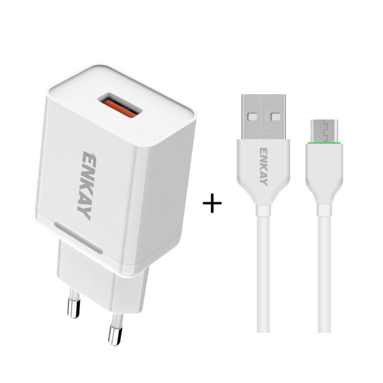 ENKAY Hat-Prince T006-1 18W 3A QC3.0 Fast Charging Power Adapter EU Plug Portable Travel Charger�...