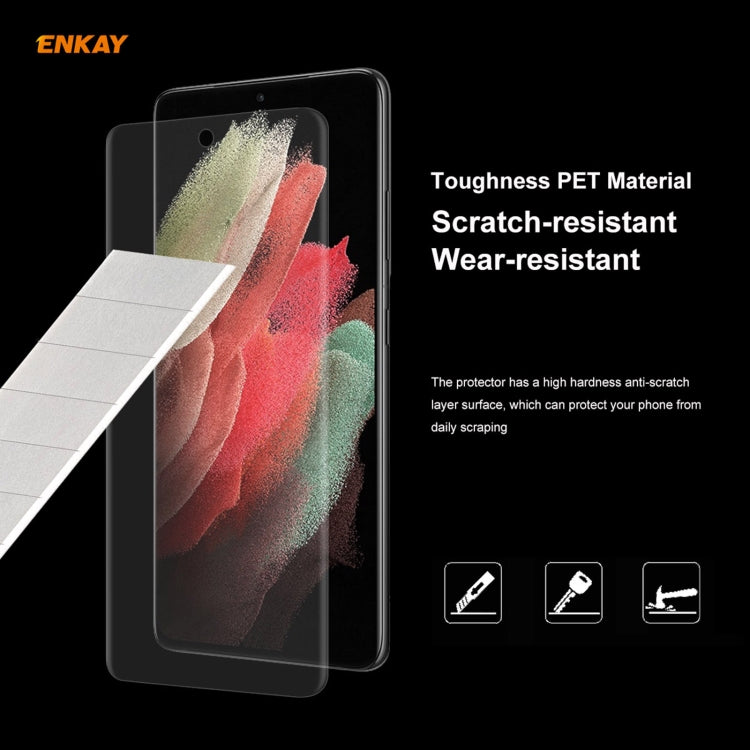 5 PCS For Samsung Galaxy S21 Ultra 5G ENKAY Hat-Prince 3D Full Screen PET Curved Hot Bending HD S...