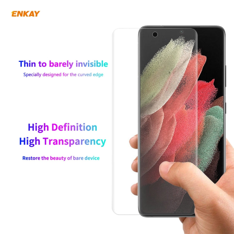 10 PCS For Samsung Galaxy S21 Ultra 5G ENKAY Hat-Prince 3D Full Screen PET Curved Hot Bending HD ...