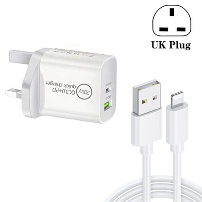 SDC-20WA+C 20W PD 3.0 + QC 3.0 USB Dual Fast Charging Universal Travel Charger with Micro USB to ...