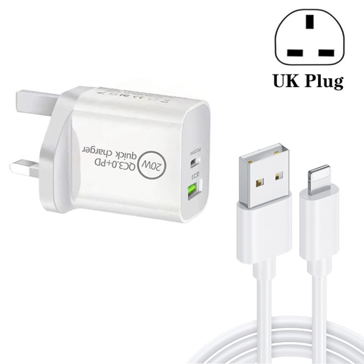 SDC-20WA+C 20W PD 3.0 + QC 3.0 USB Dual Fast Charging Universal Travel Charger with Micro USB to ...