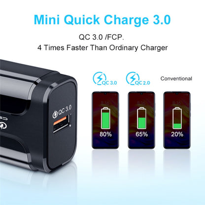 LZ-023 18W QC 3.0 USB Portable Travel Charger + 3A USB to Micro USB Data Cable, US Plug����������...