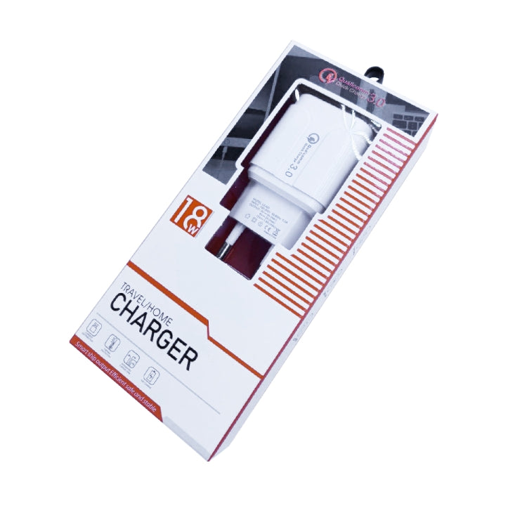 LZ-023 18W QC 3.0 USB Portable Travel Charger + 3A USB to Micro USB Data Cable, EU Plug����������...