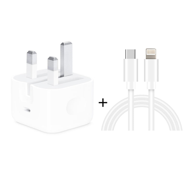 A2344 20W PD 3.0 Type-C / USB-C Folding Travel Charger + USB-C / Type-C to 8 Pin Fast Charging Da...