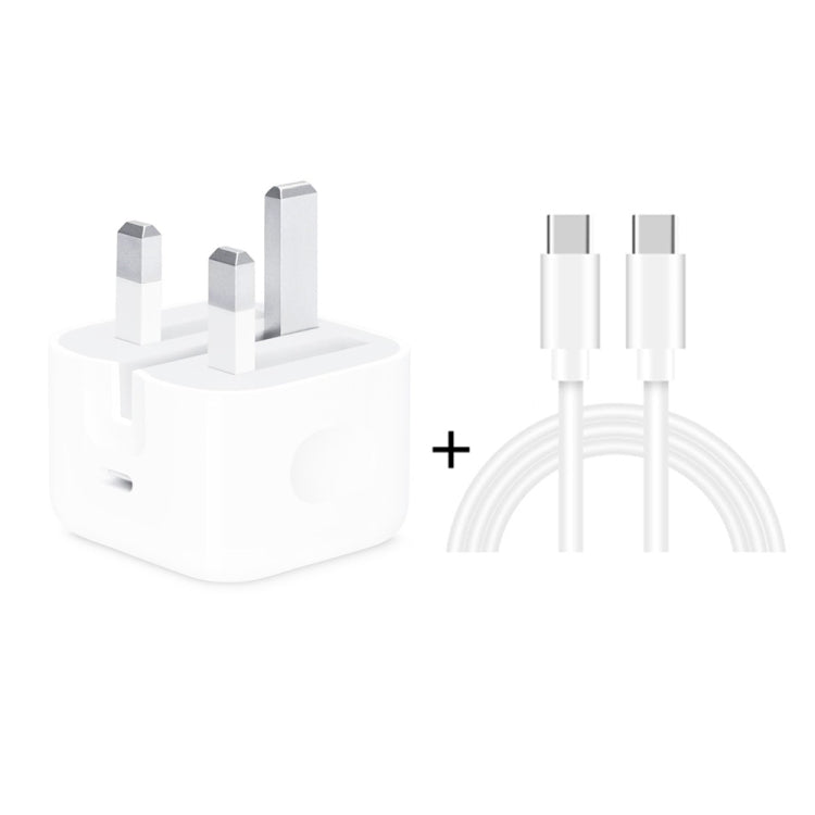 A2344 20W PD 3.0 Type-C / USB-C Folding Travel Charger + USB-C / Type-C to Type-C Fast Charging D...