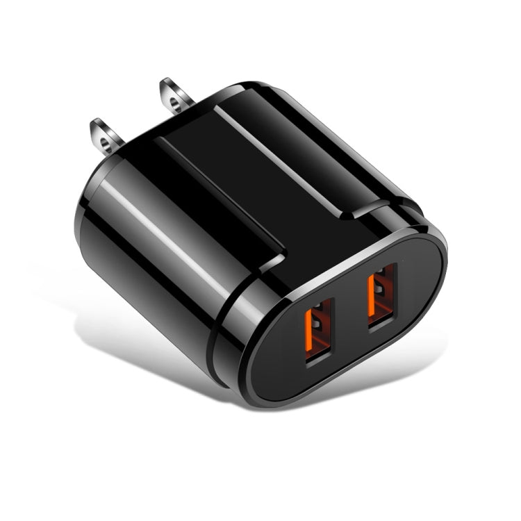 Dual USB Portable Travel Charger + 1 Meter USB to Micro USB Data Cable, US Plug