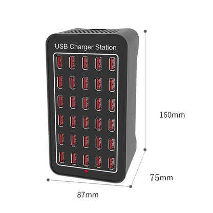 XLD-A7 150W 30 USB Ports Fast Charger Station Smart Charger, AC 110-240V, 150W 30 USB Ports EU Pl...