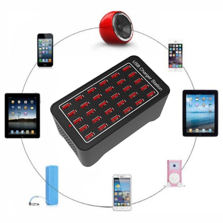 XLD-A7 150W 30 USB Ports Fast Charger Station Smart Charger, AC 110-240V, 150W 30 USB Ports EU Pl...