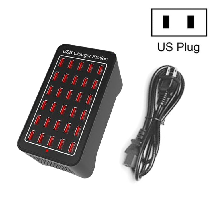 XLD-A7 150W 30 USB Ports Fast Charger Station Smart Charger, AC 110-240V, 150W 30 USB Ports EU Pl...