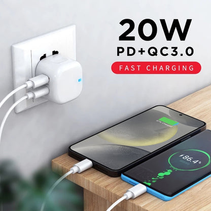YSY-6087PD 20W PD3.0 + QC3.0 Dual Fast Charge Travel Charger with USB to Micro USB Data Cable����...