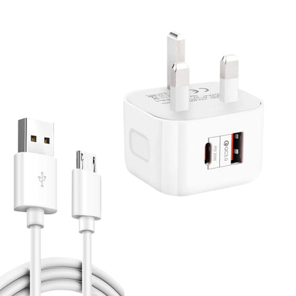 YSY-6087PD 20W PD3.0 + QC3.0 Dual Fast Charge Travel Charger with USB to Micro USB Data Cable����...
