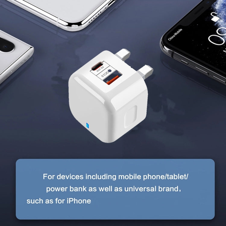 YSY-6087PD 20W PD3.0 + QC3.0 Dual Fast Charge Travel Charger with Type-C to Type-C Data Cable����...