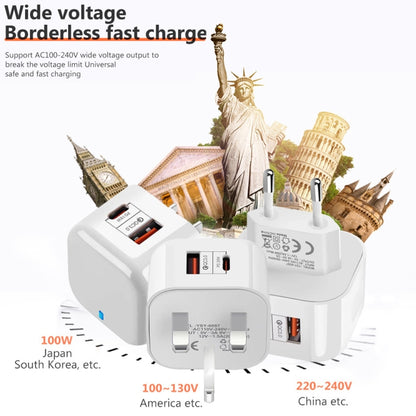 YSY-6087PD 20W PD3.0 + QC3.0 Dual Fast Charge Travel Charger with Type-C to Type-C Data Cable����...