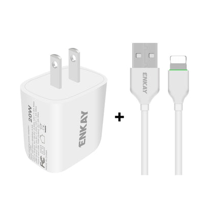 ENKAY Hat-Prince 20W PD Type-C + QC 3.0 USB Fast Charging Travel Charger Power Adapter with Fast ...