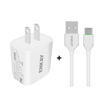 ENKAY Hat-Prince 20W PD Type-C + QC 3.0 USB Fast Charging Travel Charger Power Adapter with Fast ...