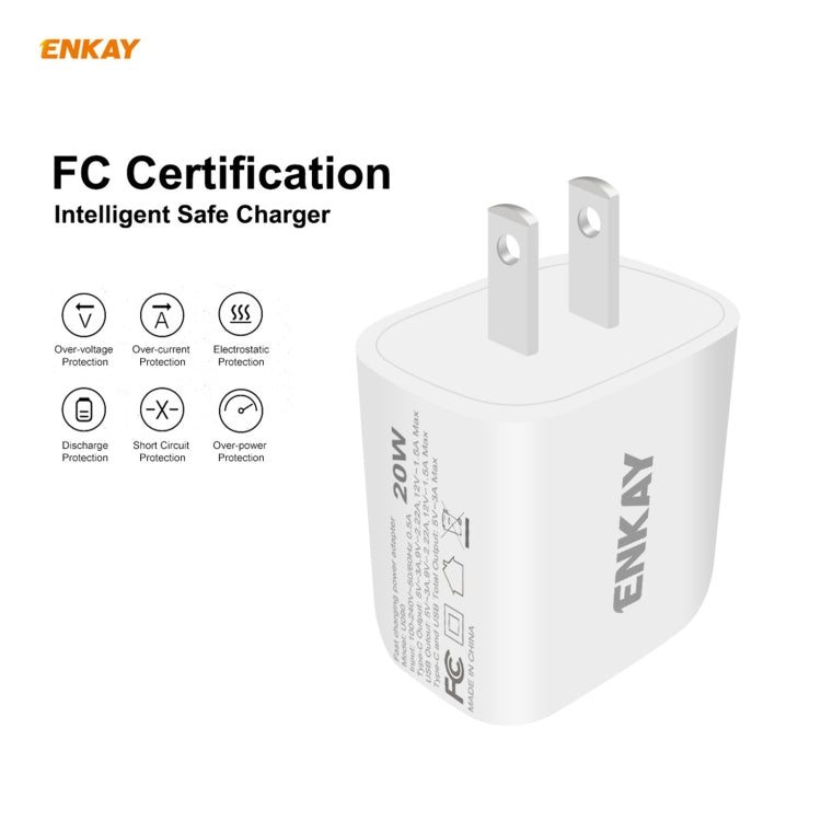 20W PD + QC 3.0 Dual Ports Fast Charging Travel Charger