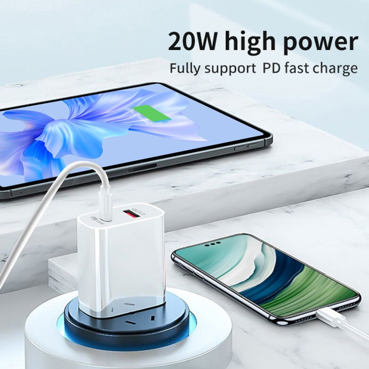 Dual Fast Charging 20W PD3.0+QC 3.0 Interface Travel Charger for iPhone, Huawei, Samsung, Xiaomi�...