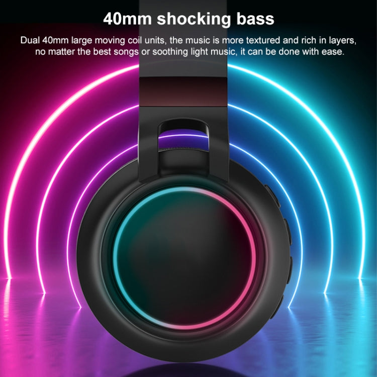 Colorful LED Bluetooth 5.0 HiFi Stereo Foldable Headset