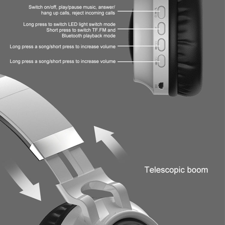 Colorful LED Bluetooth 5.0 HiFi Stereo Foldable Headset